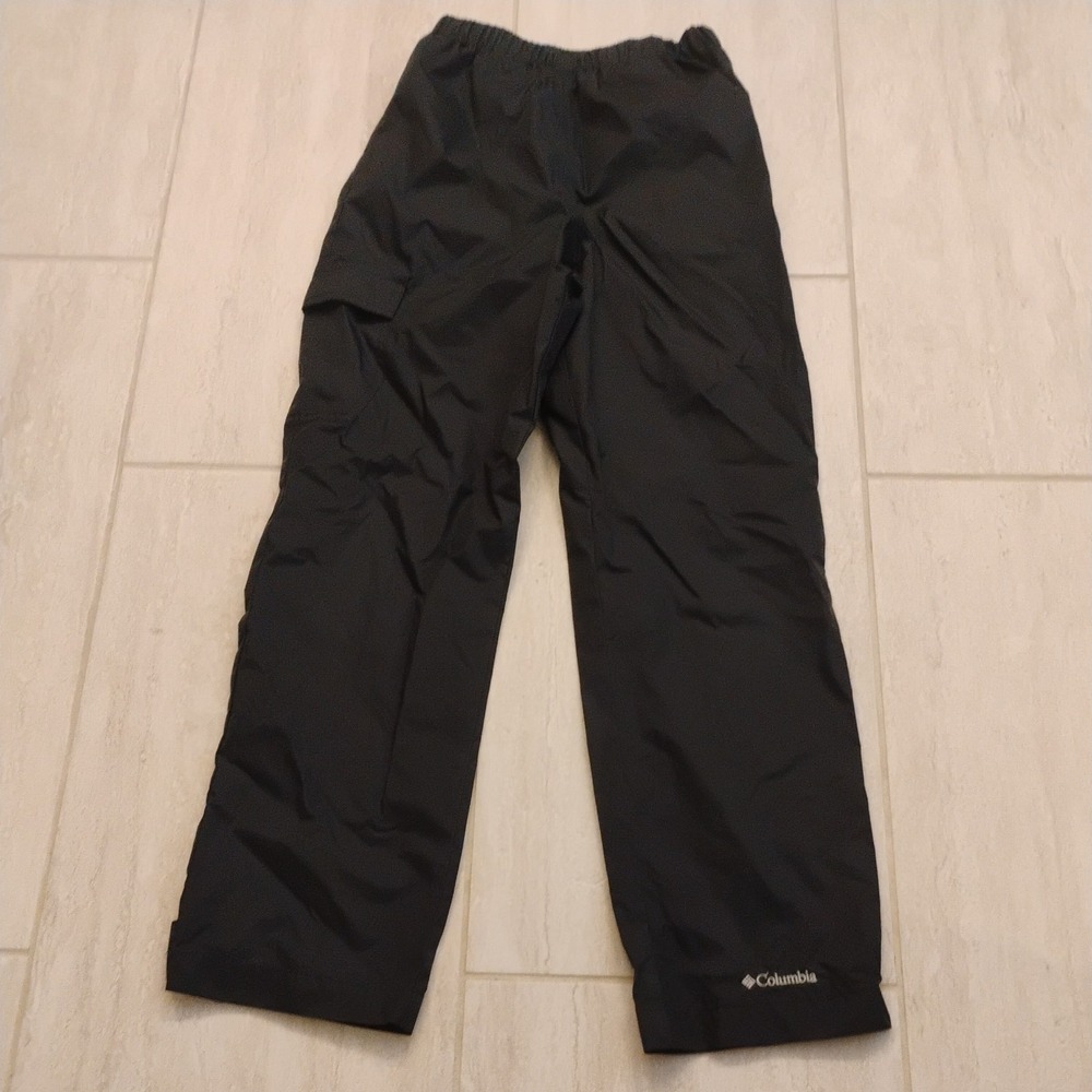 Columbia Youth Rain Pants Medium M 10/12 Black Waterproof Cargo Boys Girls Kids